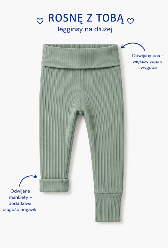 Legginsy niemowlęce chłopięce GROW WITH ME