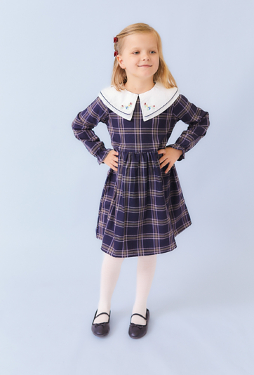 Granatowa sukienka w kratę - Limited Edition