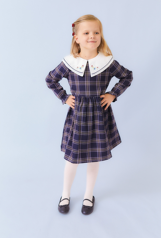 Granatowa sukienka w kratę - Limited Edition