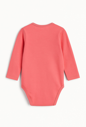 Body niemowlęce z długim rękawem w truskawkę „MNIAM!”