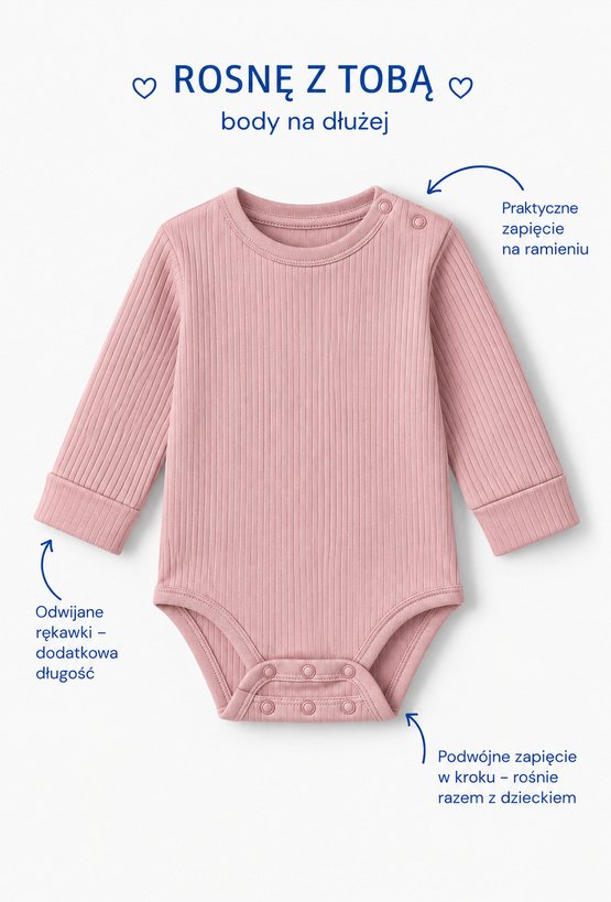 Body niemowlęce prążkowane Grow With Me