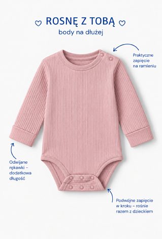 Body niemowlęce prążkowane Grow With Me