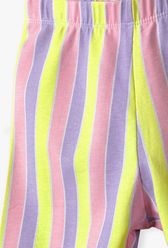 Legginsy w kolorowe paski dla dziewczynki