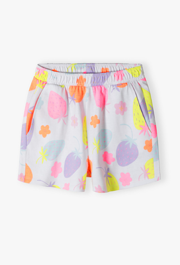 Szorty dresowe dziewczęce w truskawki