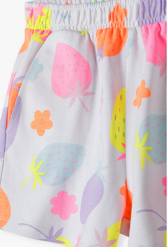 Szorty dresowe dziewczęce w truskawki