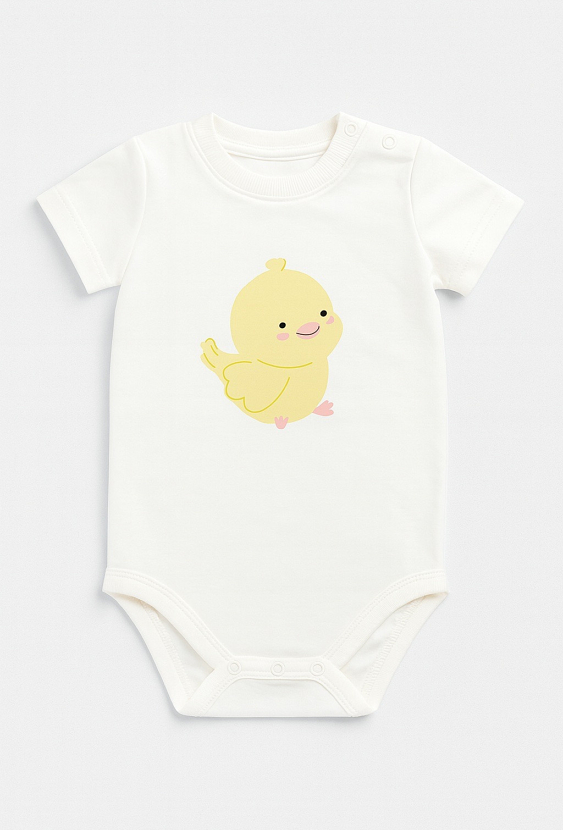 Body niemowlęce z krótkim rękawem – ptaszek