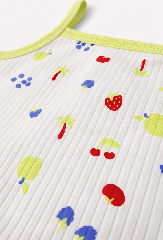 Body niemowlęce na ramiączkach w owoce