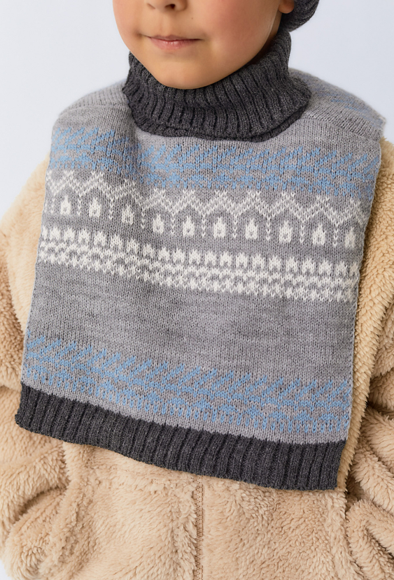 Chłopięcy gruby komin zimowy z norweskim wzorem