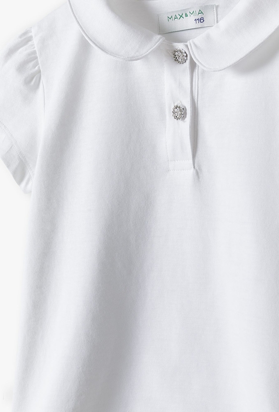 Komplet dla dziewczynki - biały t-shirt i  granatowa spódnica