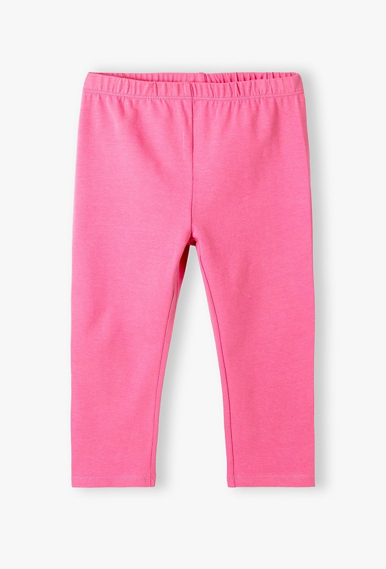 Różowe dzianinowe leginsy dziewczęce 3/4 - 5.10.15.