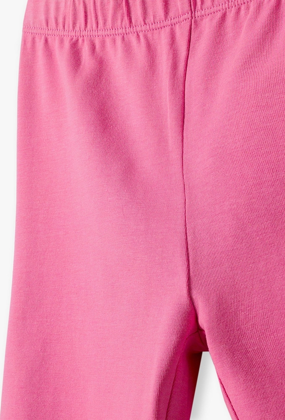 Różowe dzianinowe leginsy dziewczęce 3/4 - 5.10.15.