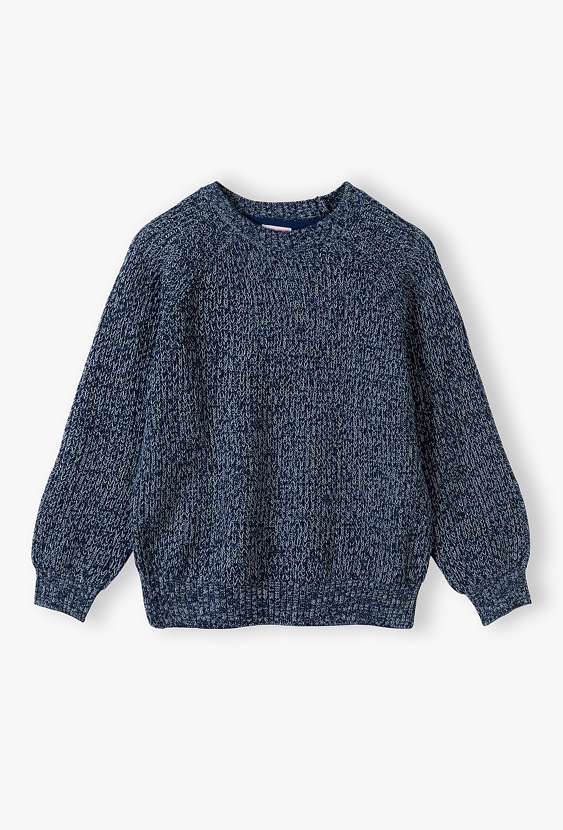 Granatowy sweter dzianinowy dla chłopca - Lincoln&Sharks