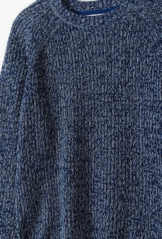 Granatowy sweter dzianinowy dla chłopca - Lincoln&Sharks