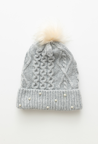 Ciepła czapka zimowa dla dziewczynki z pomponem