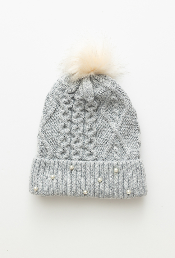 Ciepła czapka zimowa dla dziewczynki z pomponem