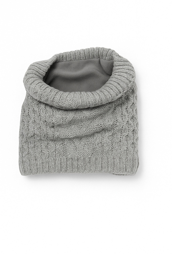 Szary komin dziewczęcy z przędzy – gruby i ciepły