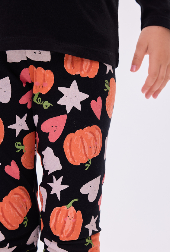 Legginsy dziewczęce z motywem dyni i duszków
