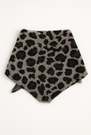 Szalik dziewczęcy w panterkę z domieszką wełny