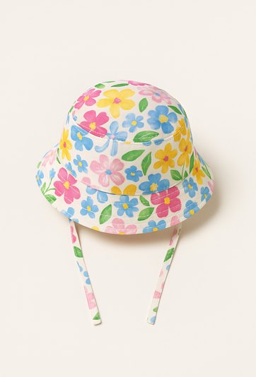 Kapelusz niemowlęcy w kwiaty