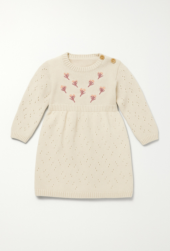 Sukienka dziewczęca dzianinowa z haftem