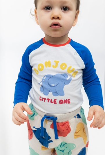 Body niemowlęce ze słonikiem - długi rękaw