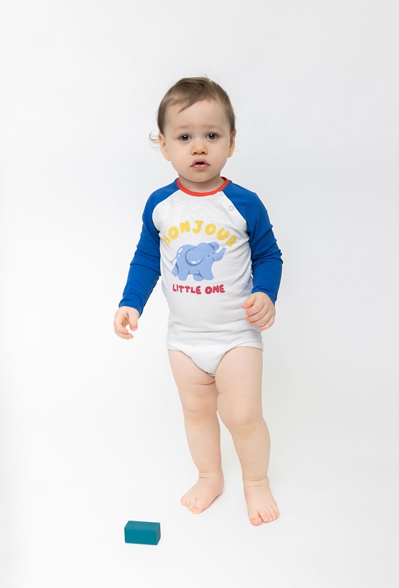 Body niemowlęce ze słonikiem - długi rękaw