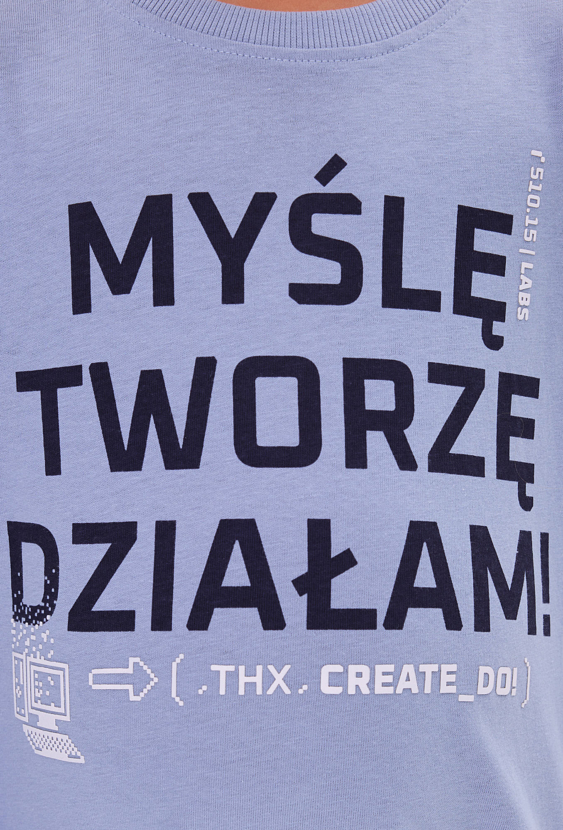 Bluzka chłopięca z długim rękawem “Myślę, Tworzę, Działam!”