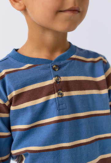 Chłopięca bluzka w paski z długim rękawem