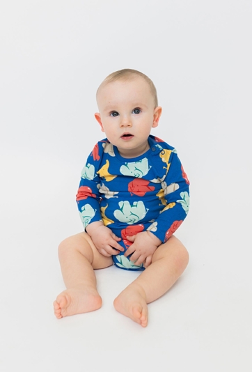 Body z długim rękawem - kolorowe słoniki