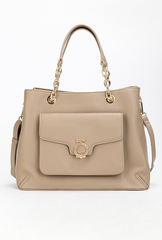 Elegancka shopperka z łańcuszkowymi rączkami