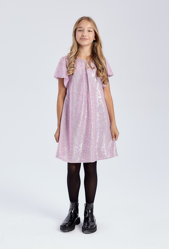 Elegancka różowa sukienka z cekinami dla dziewczynki