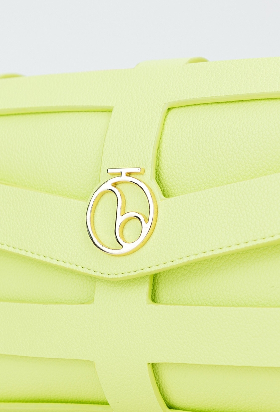 Limonkowa torebka crossbody NOBO z efektowną klapą