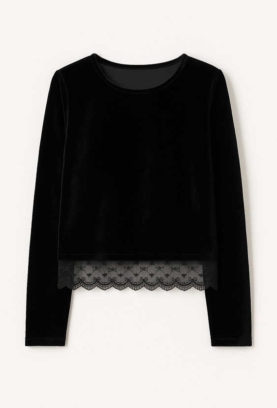 Welurowa bluzka dziewczęca