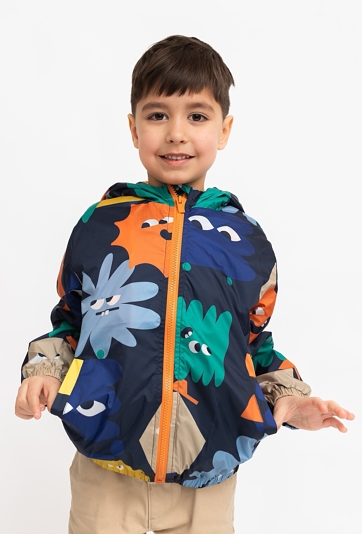 Kurtka przejściowa chłopięca z kapturem
