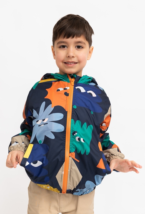 Kurtka przejściowa chłopięca z kapturem