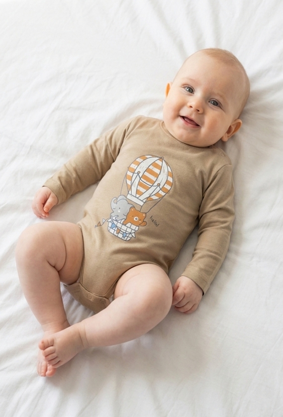 Body z długim rękawem i nadrukiem