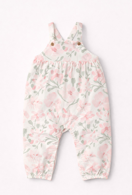 Niemowlęcy pajac dla dziewczynki w kwiaty