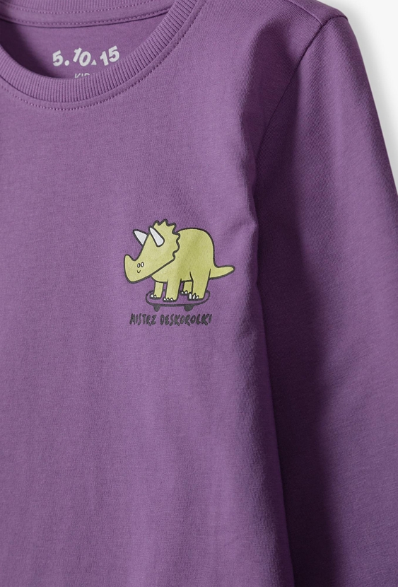 Bluzka chłopięca z długim rękawem – z dinozaurem