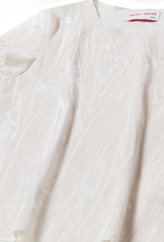 Elegancki t-shirt dziewczęcy w kolorze ecru