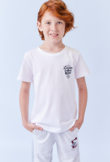 Biała koszulka chłopięca basic na WF