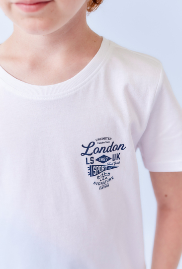 Biała koszulka chłopięca basic na WF