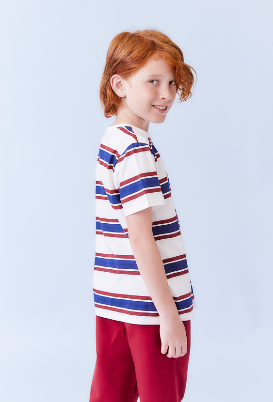 Koszulka chłopięca w granatowe pasy