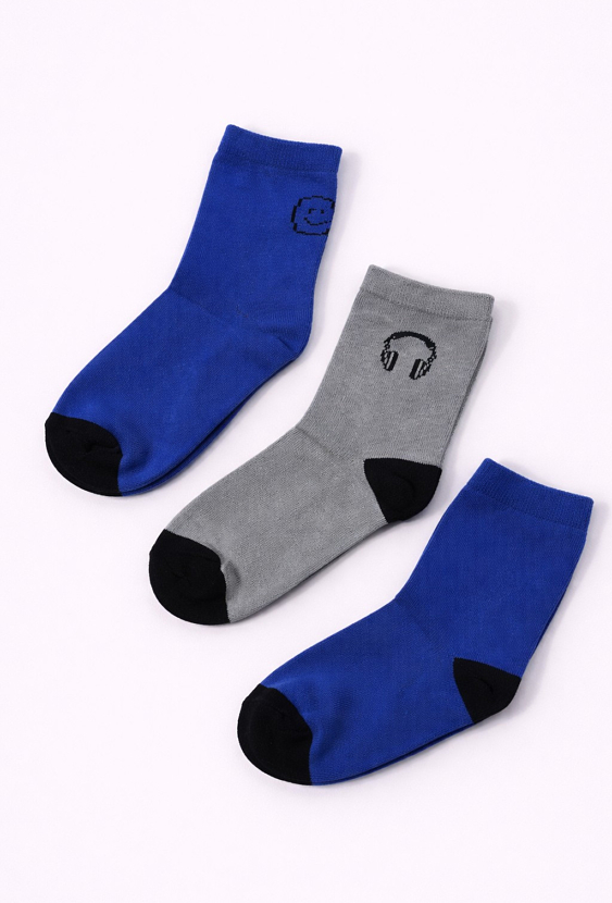 Skarpetki chłopięce 3-pak z motywami – chłopiec