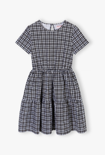 Sukienka dla dziewczynki rozkloszowana w kratkę