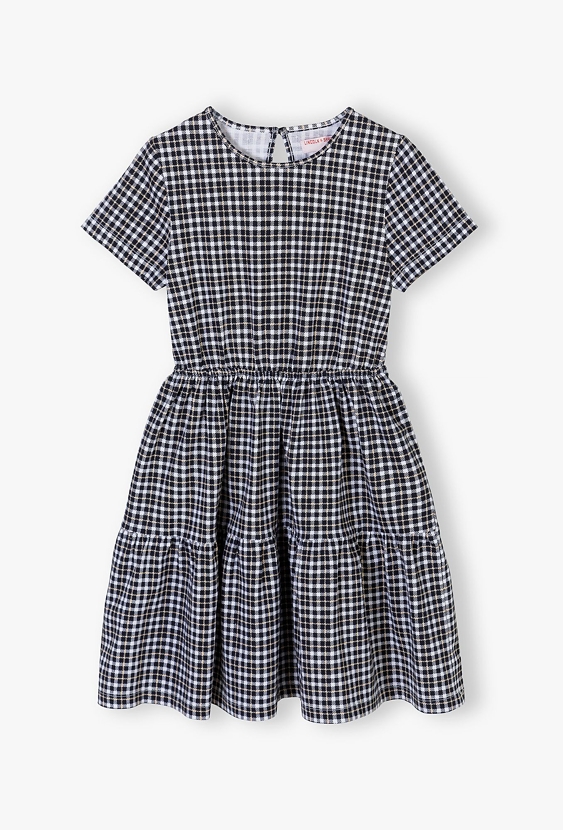 Sukienka dla dziewczynki rozkloszowana w kratkę