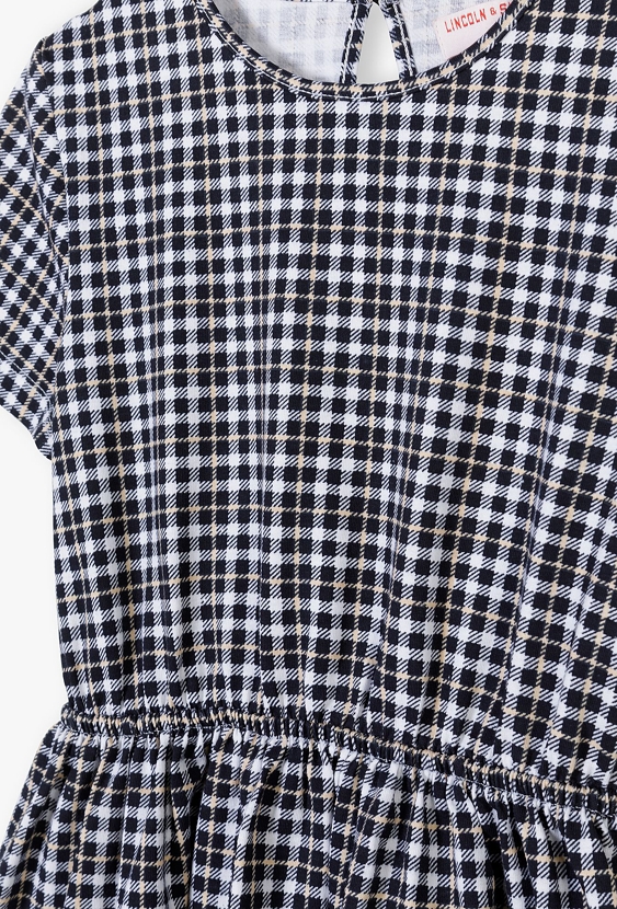 Sukienka dla dziewczynki rozkloszowana w kratkę