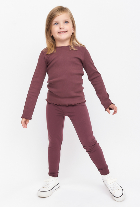 Leginsy dla dziewczynki - gładkie - bordowe - 5.10.15.