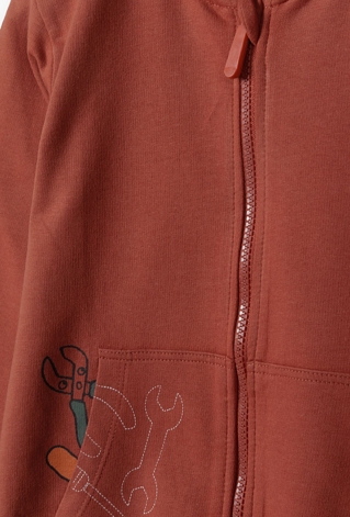 Brązowa bawełniana bluza chłopięca rozpinana