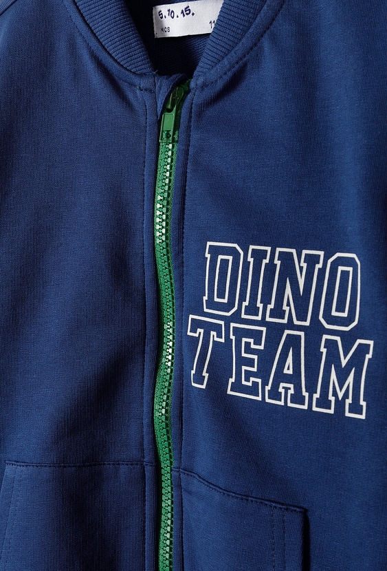 Bluza dresowa rozpinana dla chłopca z napisem Dino Team