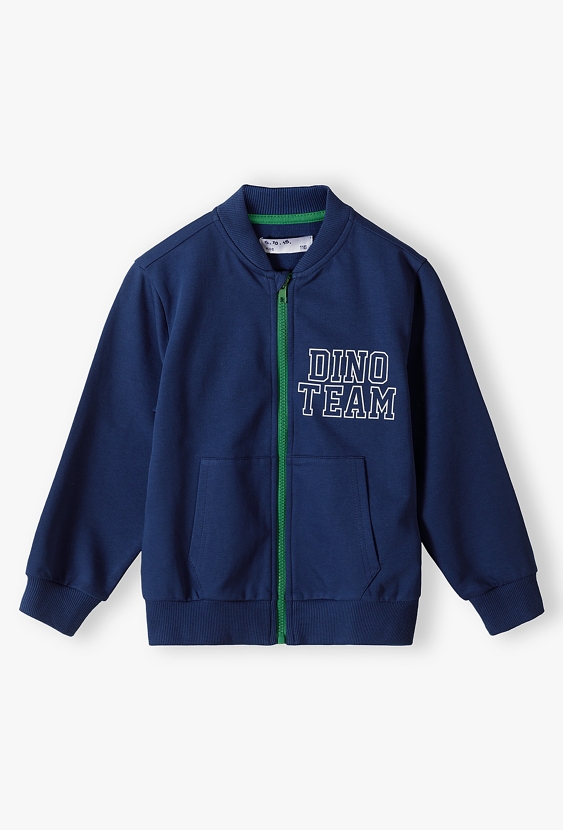 Bluza dresowa rozpinana dla chłopca z napisem Dino Team